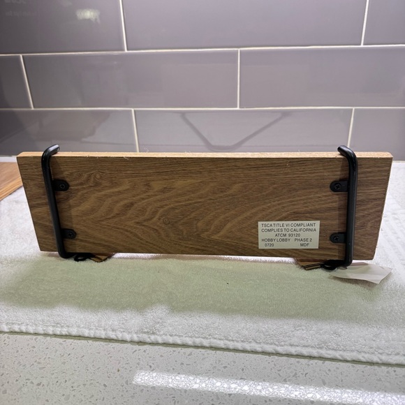 Set of 2 - Wooden Wall Decor with Black Metal Accent - Picture 5 of 8